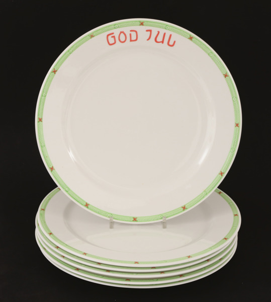 Mattallrikar 6st, "God Jul", Rörstrand