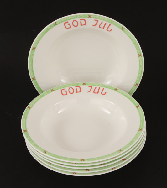 Djupa tallrikar 6st, "God Jul", Rörstrand