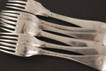 Matgafflar 6st, silver, 17/1800-tal