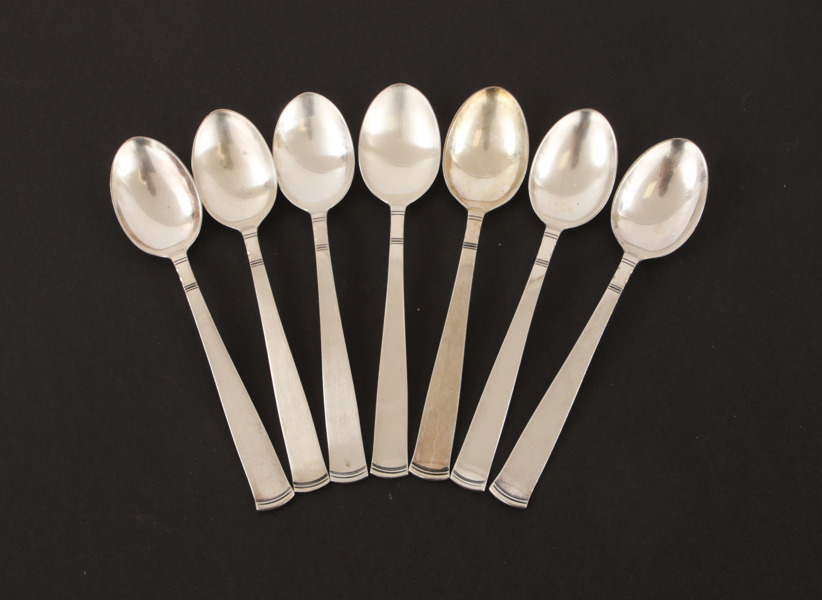 Dessertskedar 7st, silver, "Rosenholm", Jacob Ängman för GAB