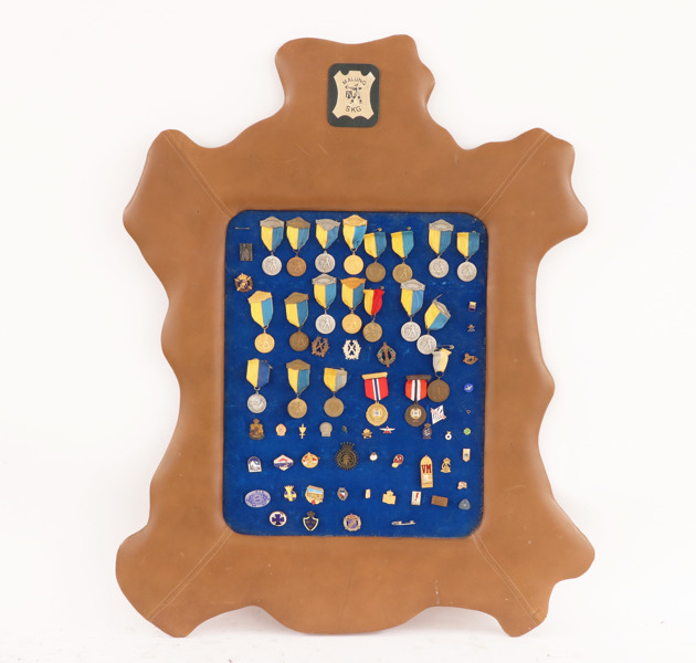 Märkessköld med medaljer