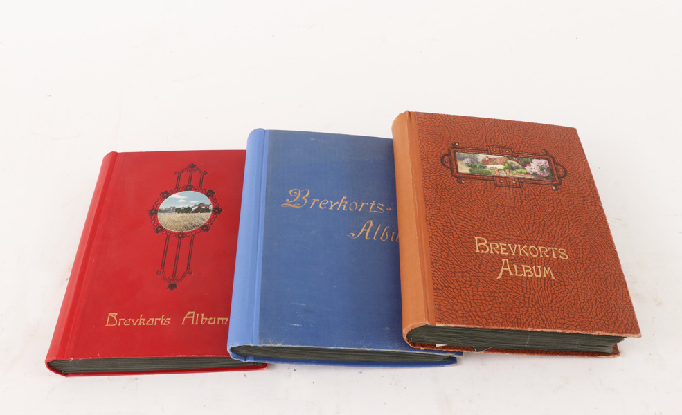 Brevkortsalbum 3st med bilder, 1900-talets första hälft