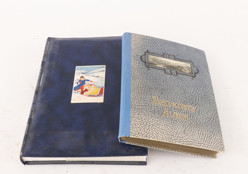 Brevkortsalbum med bilder 2st, mestadels 1900-talets första hälft