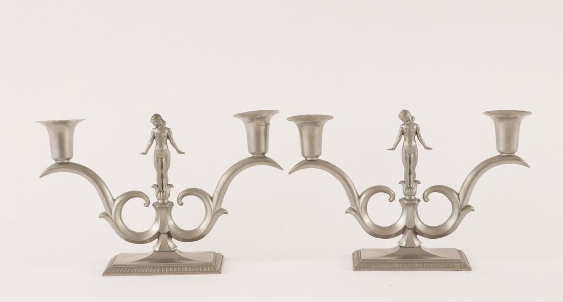 Kandelabrar ett par, C.G.Hallberg, Stockholm, 1930/40-tal