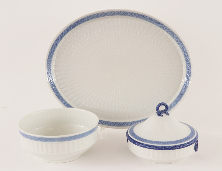 Servisdelar 3st, "Vifte Blå", Arnold Krogh för Royal Copenhagen