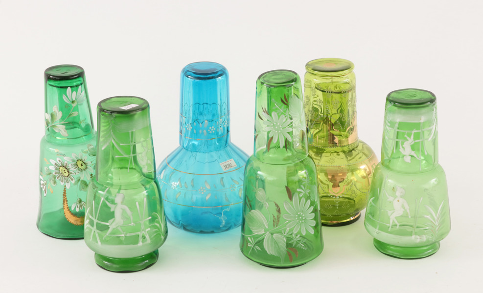 Vattenkaraffer med glas 6st, 1900-talets början