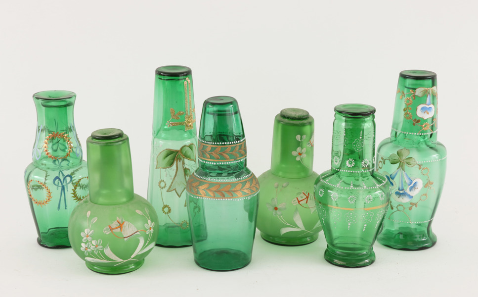 Vattenkaraffer med glas 7st, tidigt 1900-tal