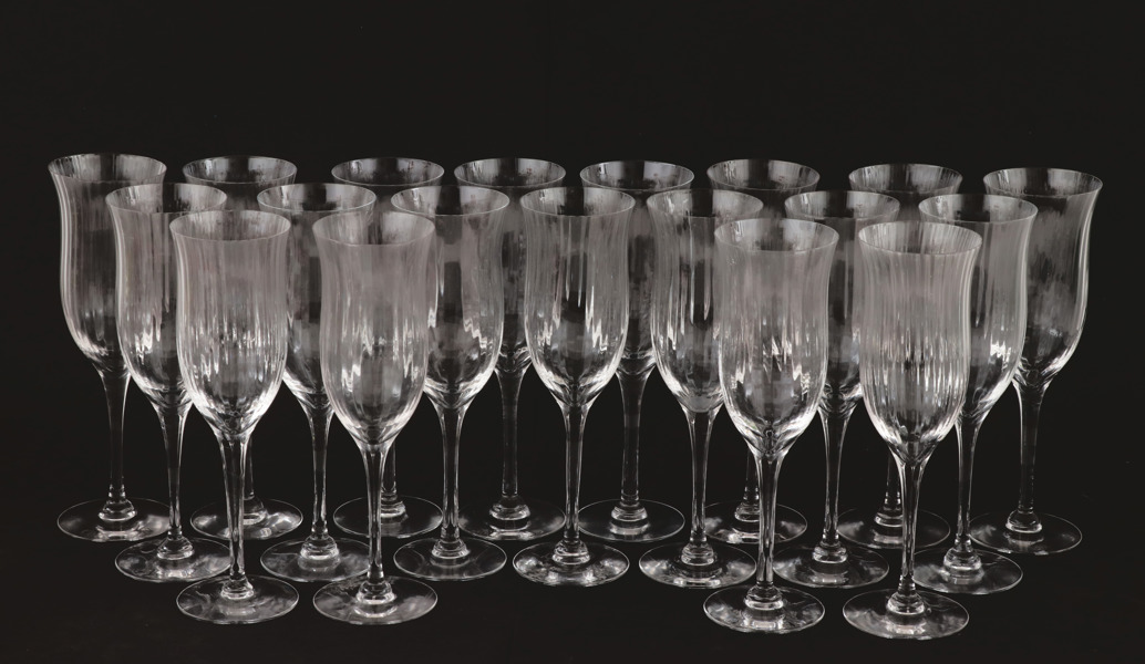 Champagneglas 19st, "Harmony", Gunnar Cyrén för Orrefors