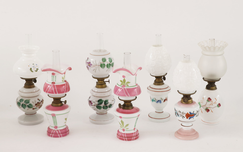 Bordsfotogenlampor 7st, 1900-talets början