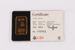 Guldtacka, 10g., UBS