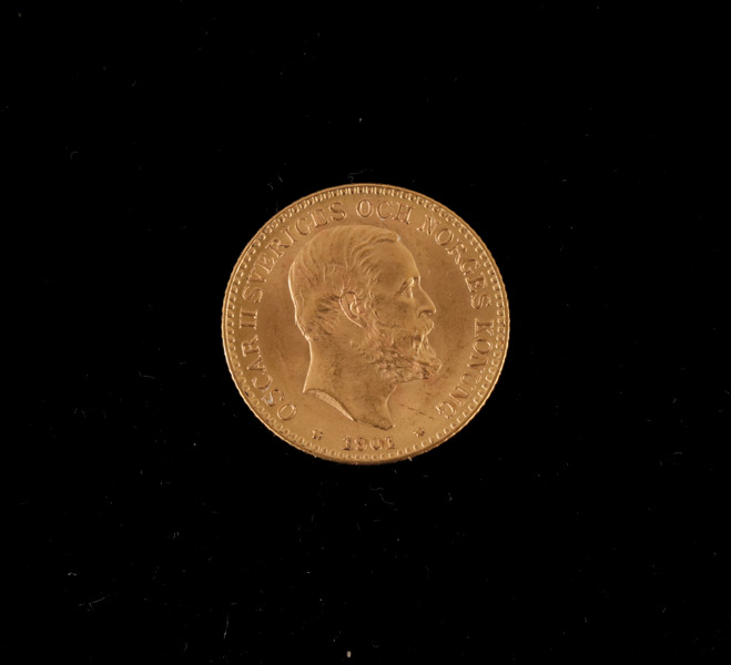 Guldmynt, 10 kronor, Oscar II, 1901