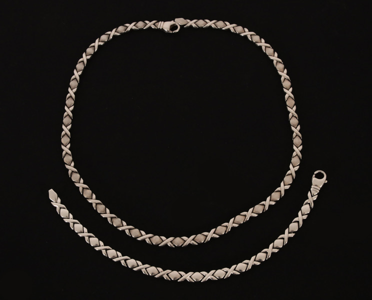 Halsband och armband, sterlingsilver