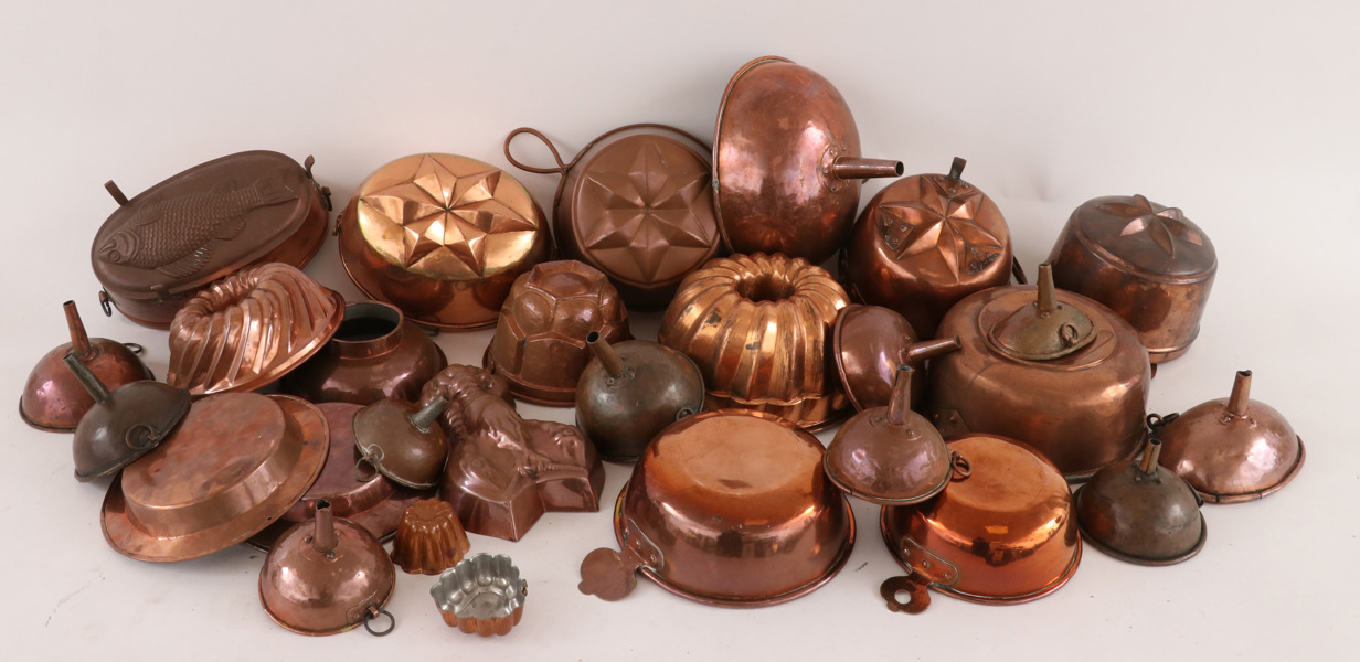 Parti kopparföremål, 18/1900-tal