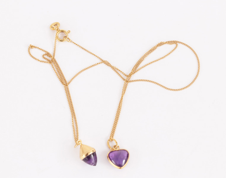 Halsband med hängen 2st, 18k