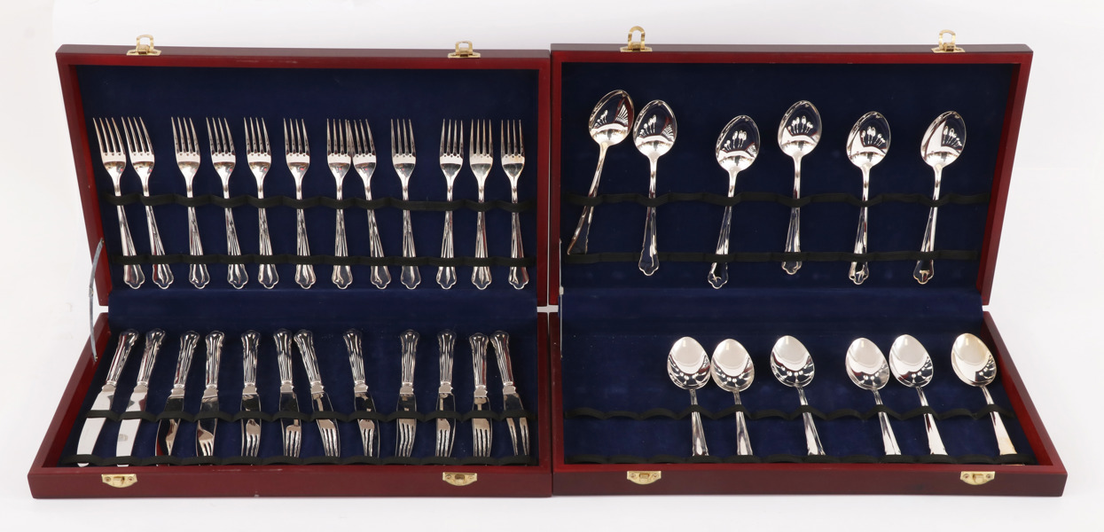 Bestickservisdelar, silver, "Chippendale", Gewe