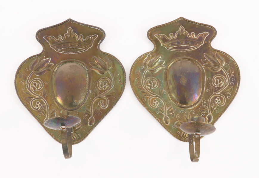 Ljusplåtar ett par, barockstil, 1800-tal