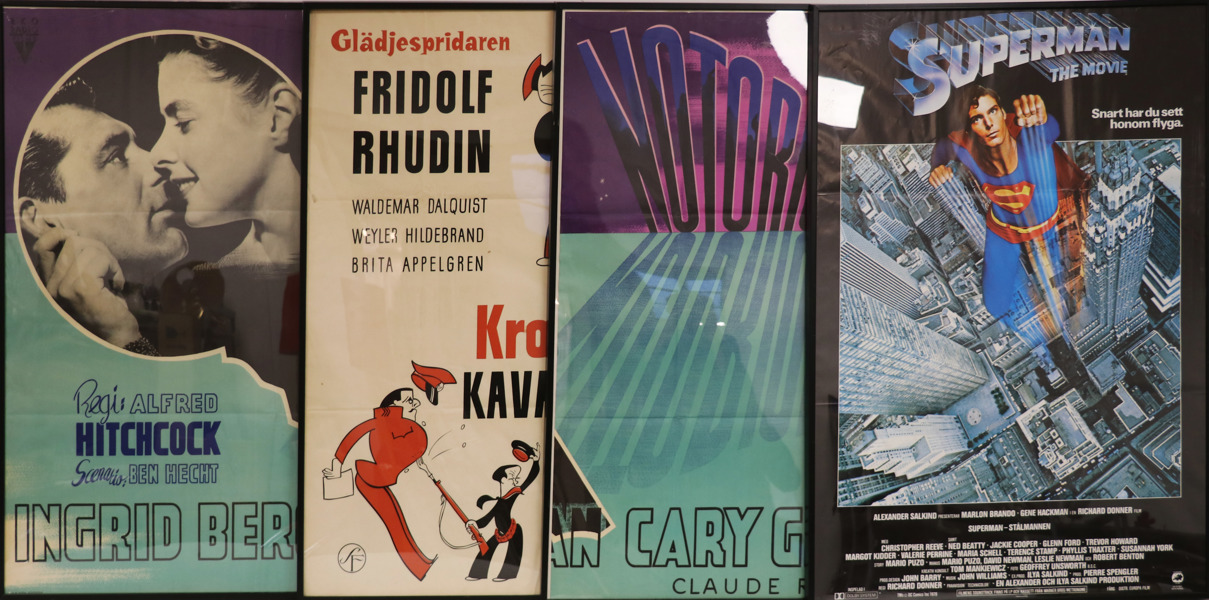 Filmaffischer 4st, bl.a. SF, Superman