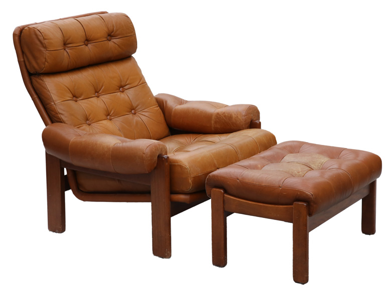 Fåtölj med fotpall, 1900-talets andra hälft