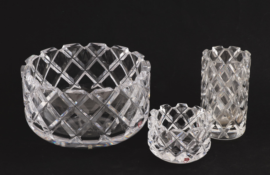 Kristall 3 delar, "Sofiero", Gunnar Cyrén för Orrefors