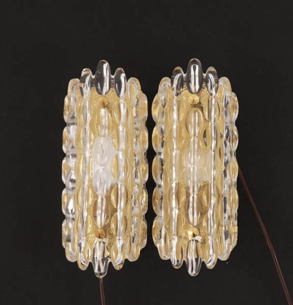 Vägglampor ett par, Carl Fagerlund för Orrefors