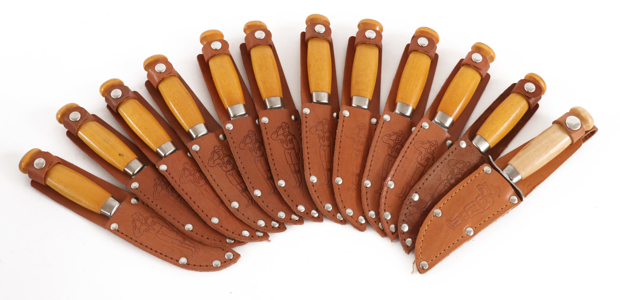 Knivar med slida 12st, Mora Knivfabrik