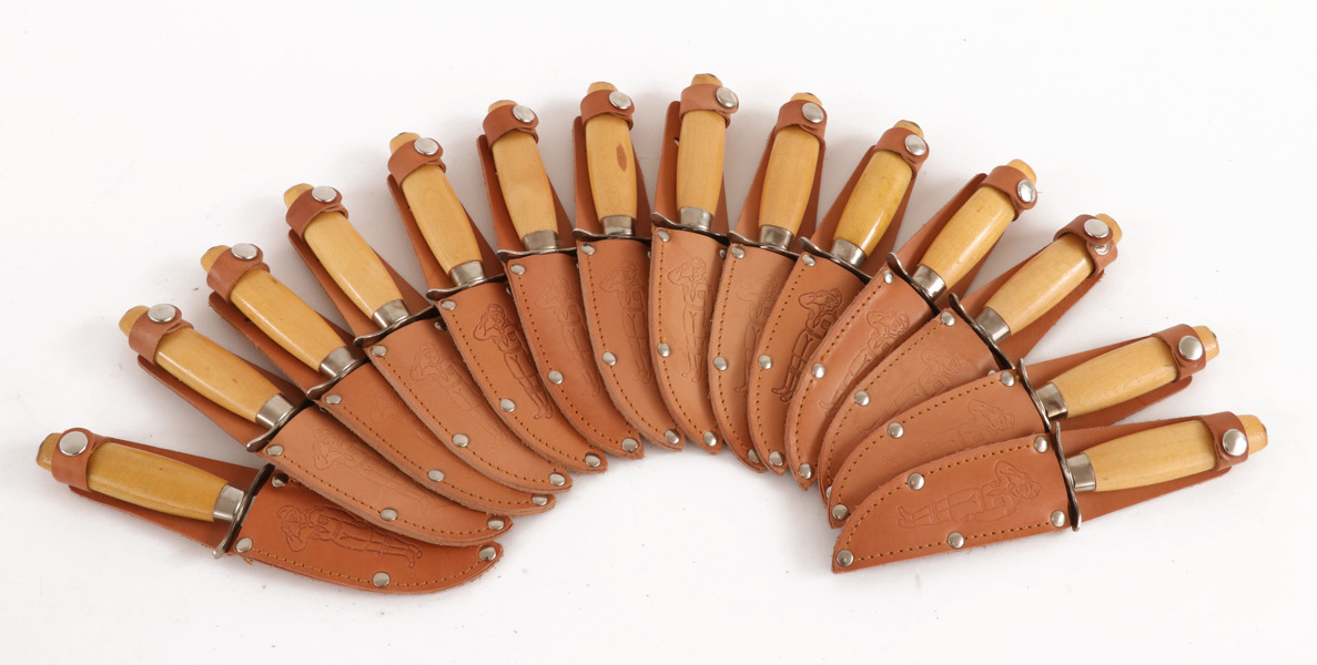 Knivar med slida 14st, Mora Knivfabrik