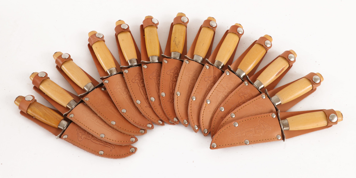 Knivar med slida 13st, Mora Knivfabrik