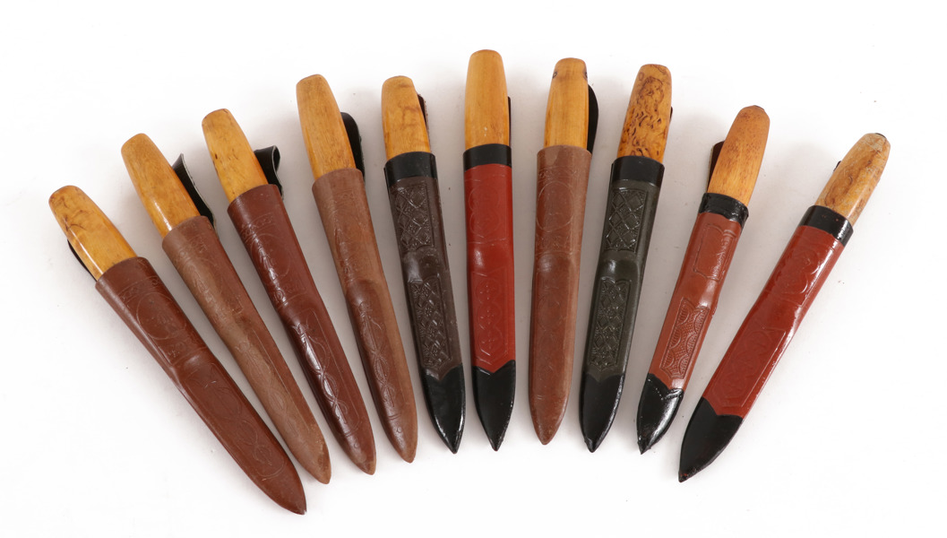 Knivar med slida 10st, Erik Frosts, Mora