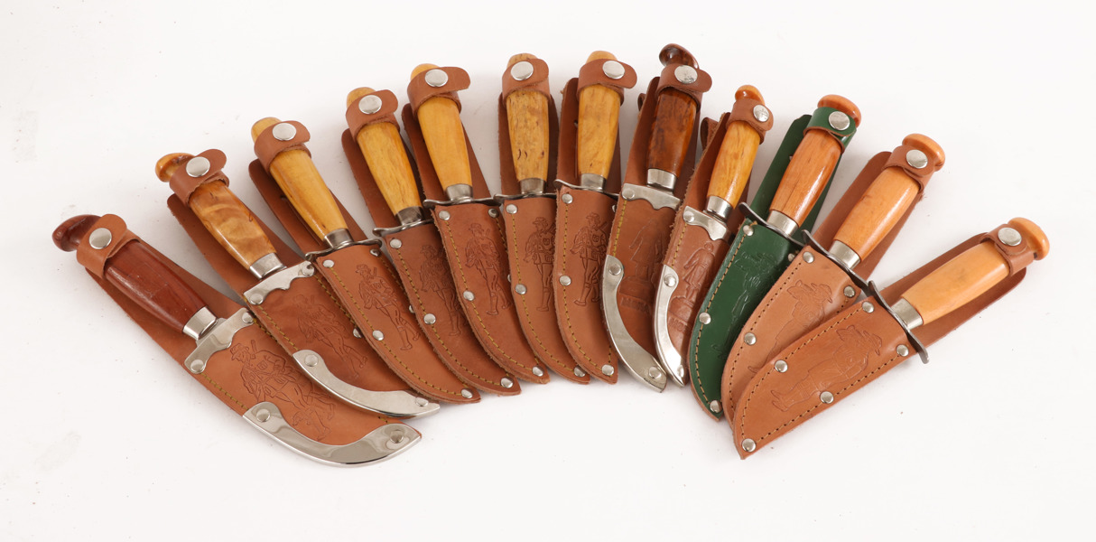 Knivar med slida 12st, Erik Frost, Mora