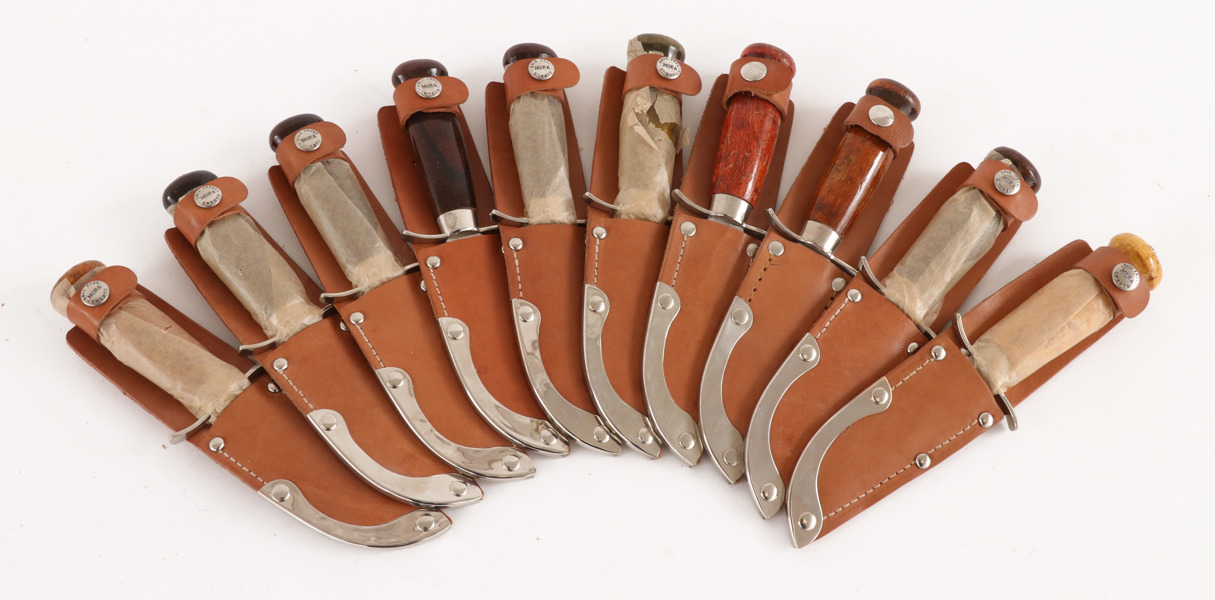 Knivar med slida 10st, Erik Frost, Mora