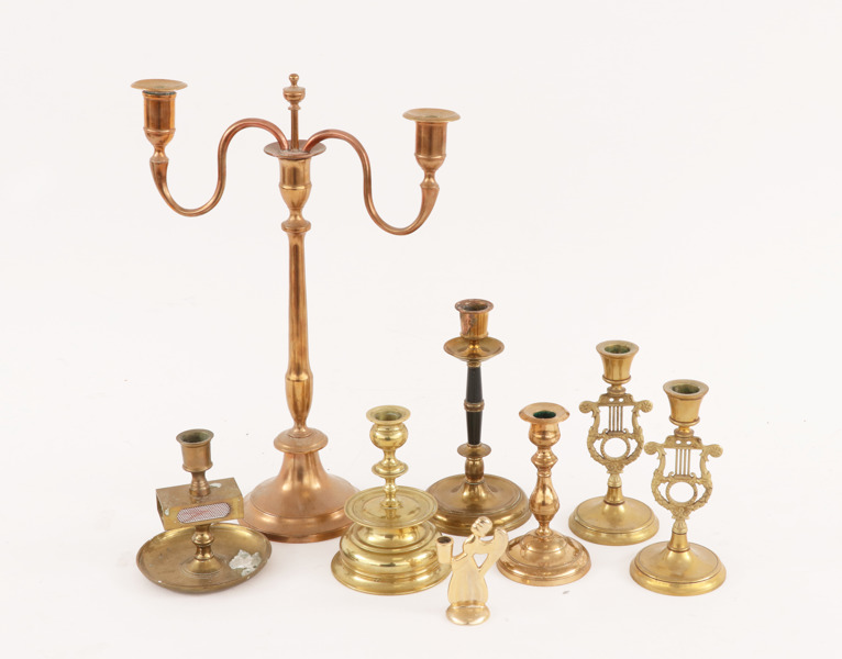 Ljusstakar 8st, mestadels Skultuna