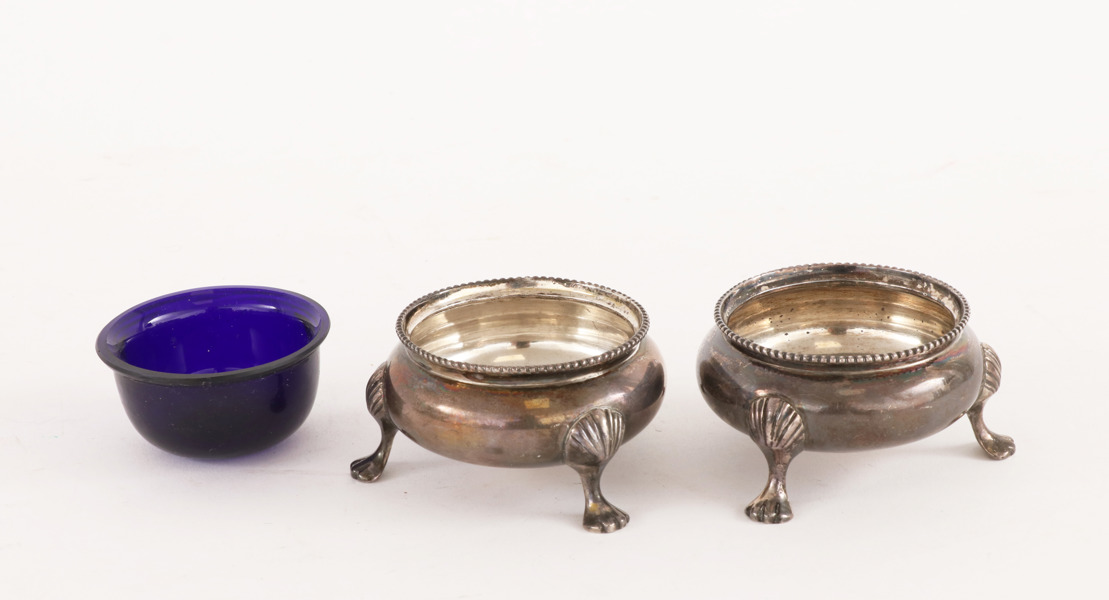 Saltkar ett par, sterlingsilver, England