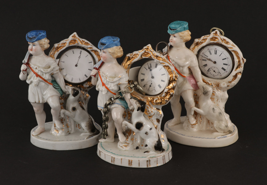 Fickursställ med fickur 3st, tidigt 1900-tal