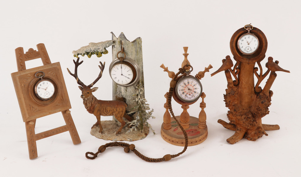 Fickursställ med fickur 4st, 1900-talets första hälft