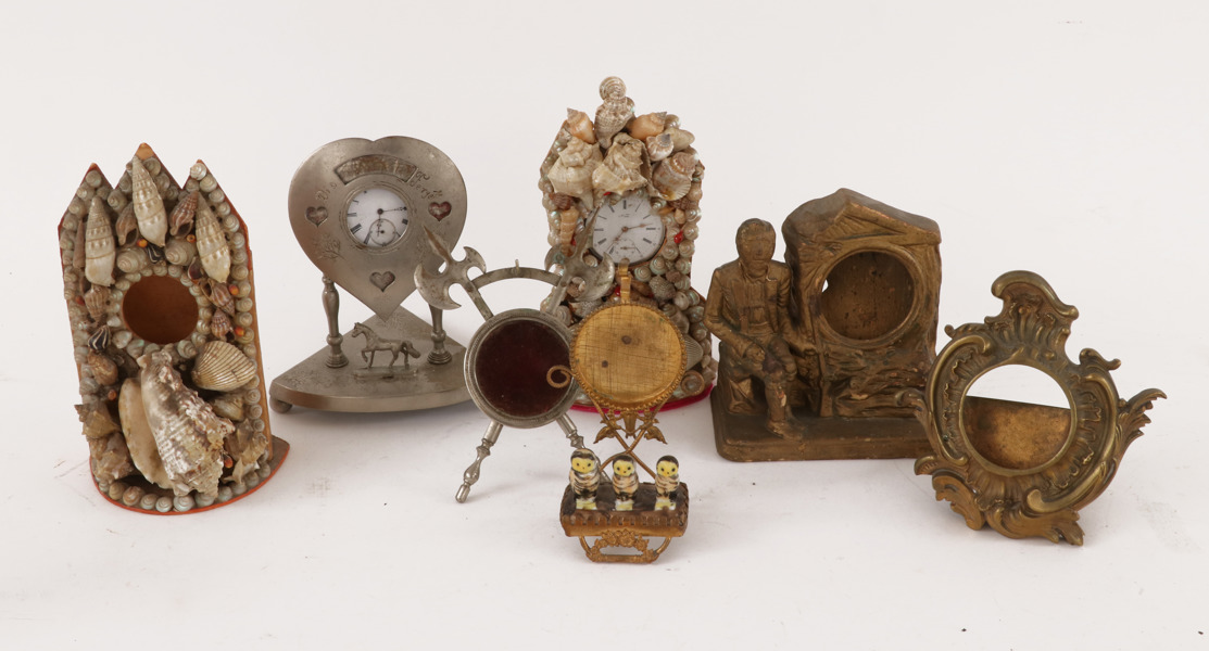 Fickursställ 7st, varav 2st med fickur i silver