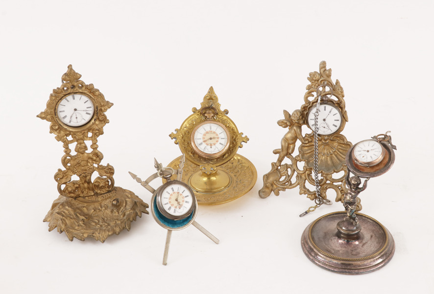 Fickursställ med fickur 5st, tidigt 1900-tal