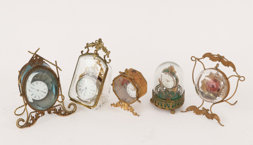 Fickursställ 5st med fickur, tidigt 1900-tal