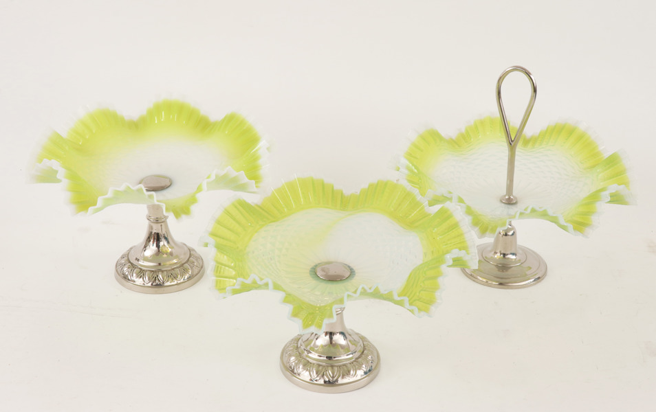 Uppsatsskålar 3st, tidigt 1900-tal