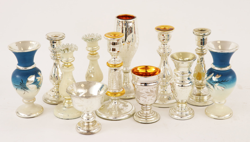 Kvicksilverfolierat glas 12 delar