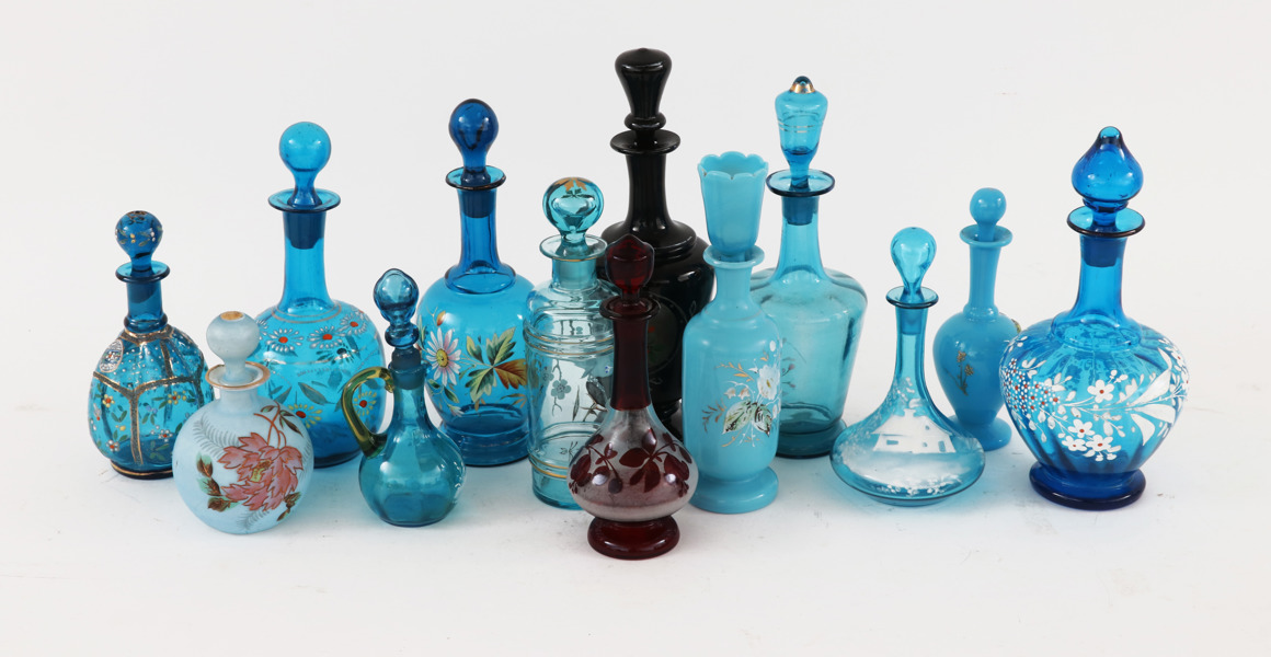 Flaskor med propp 13st, tidigt 1900-tal