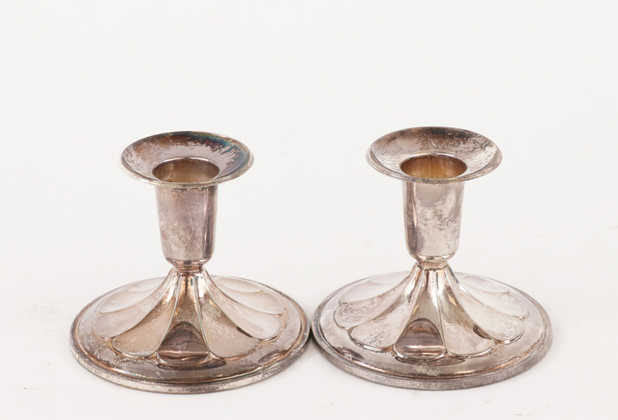 Ljusstakar ett par, silver, K&EC, 1900-talets andra hälft