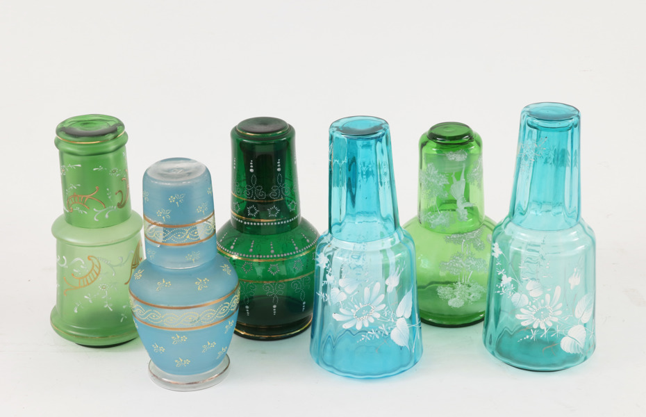 Vattenkaraffer med glas 6st, tidigt 1900-tal