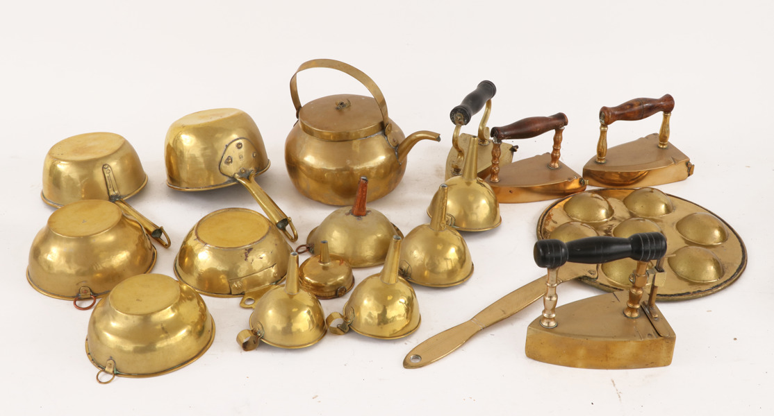 Mässing 17 delar, 18/1900-tal