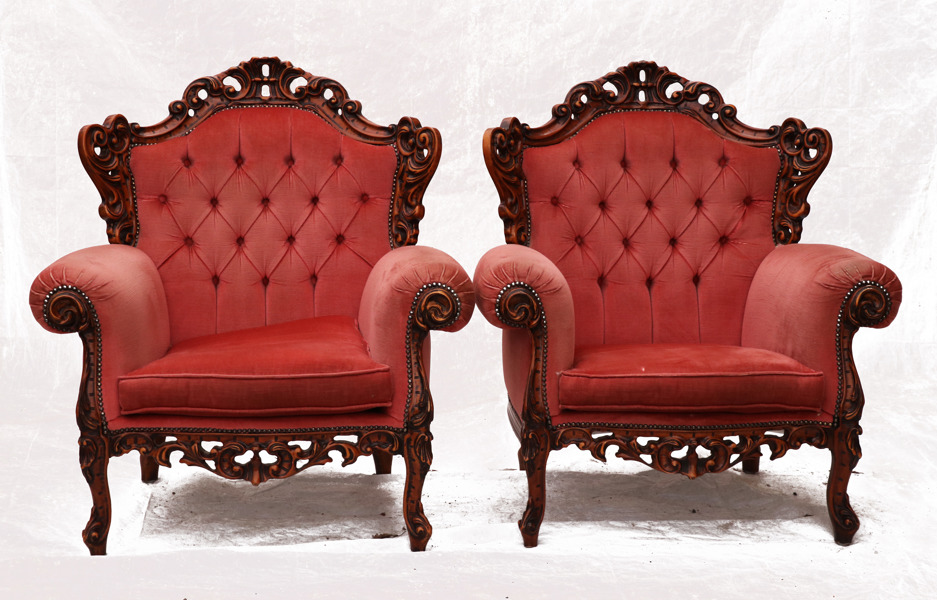 Fåtöljer ett par, rokokostil, 1900-tal
