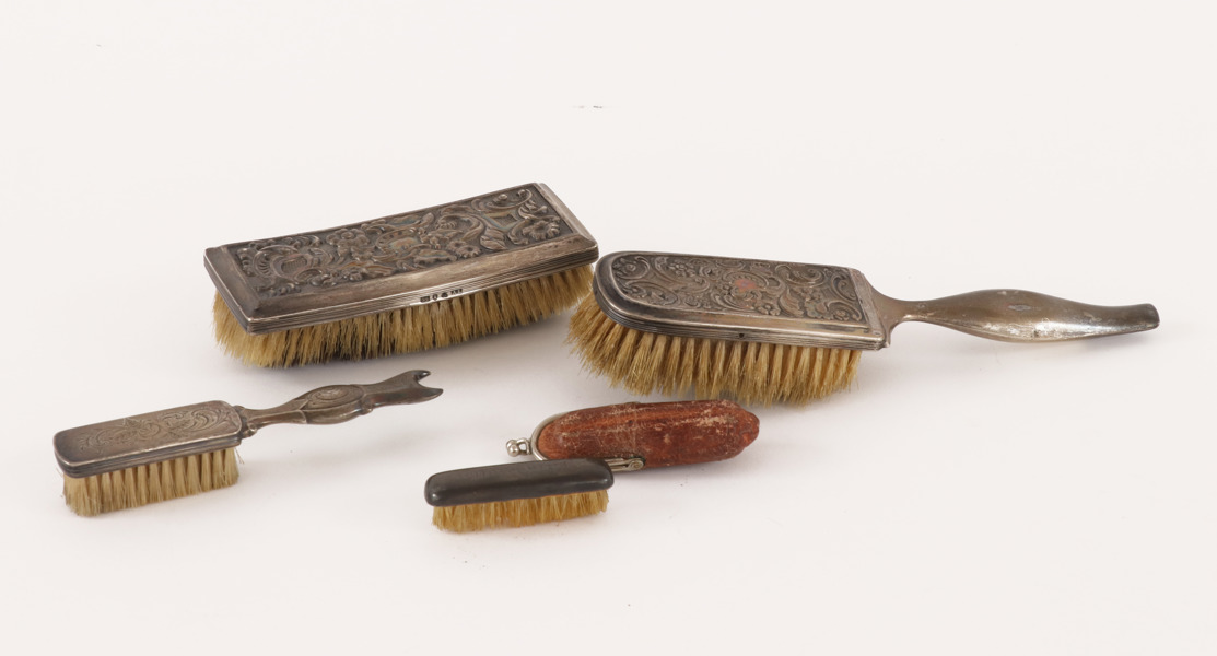 Borstar 4st, silver, 1800-tal