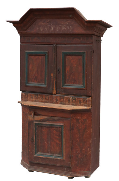 Skänkskåp, allmoge, daterat 1854