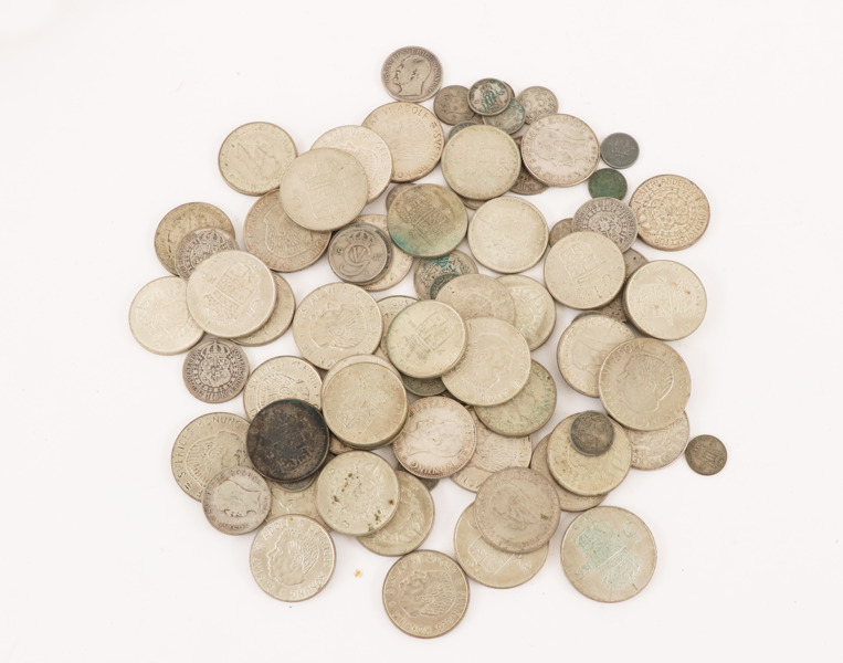 Parti svenska silvermynt, några före 1942