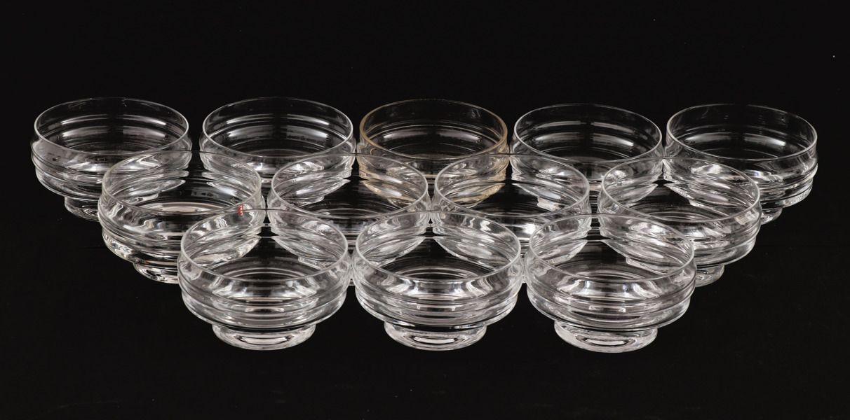 Dessertglas 12st, "Pisaranrengas", Timo Sarpaneva för IIttala