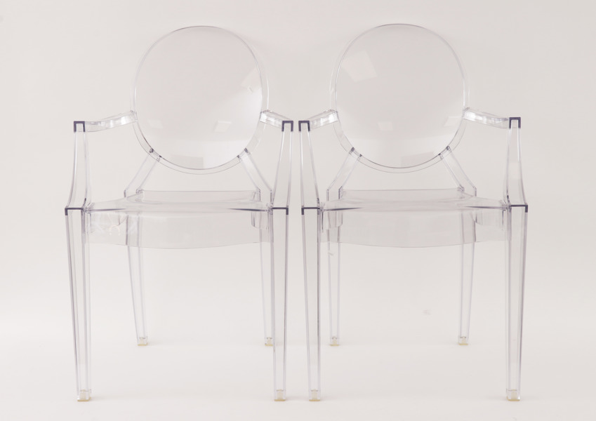 Karmstolar ett par, "Louis Ghost", Philippe Starck för Kartell