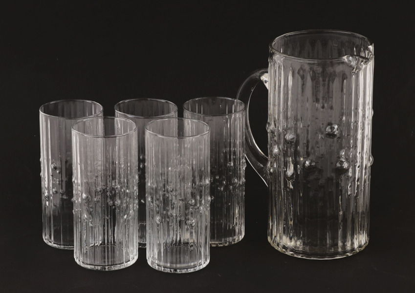 Kanna med 5st glas, "Mesi", Tapio Wirkkala för Iittala